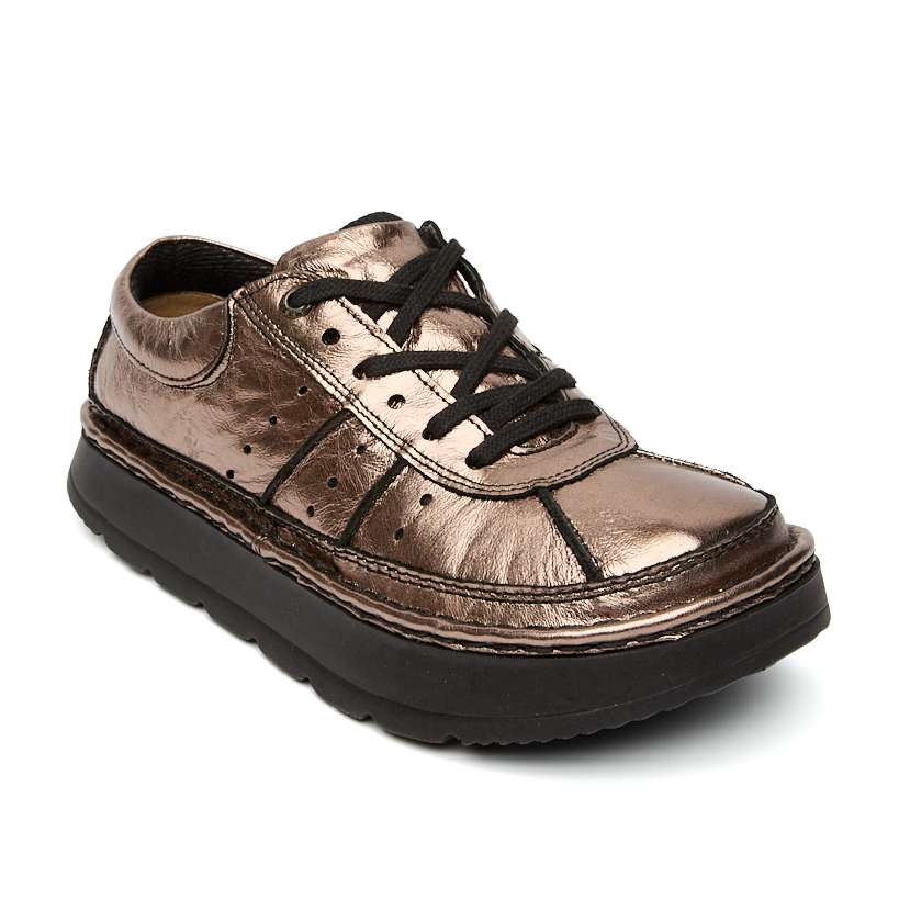 003-3038-0018-10w Полуботинки жен.кожа-текстиль бронзовый